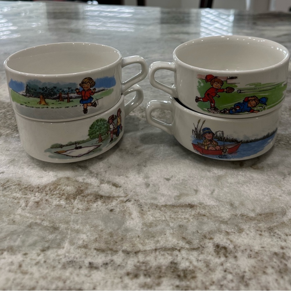 Vintage Campbell Soup Kids Soup Bowls w/ Handles Set of 4